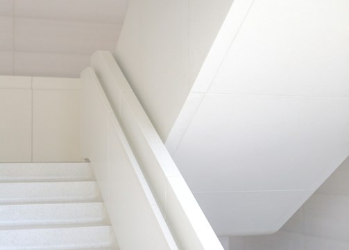 photo of white staircase